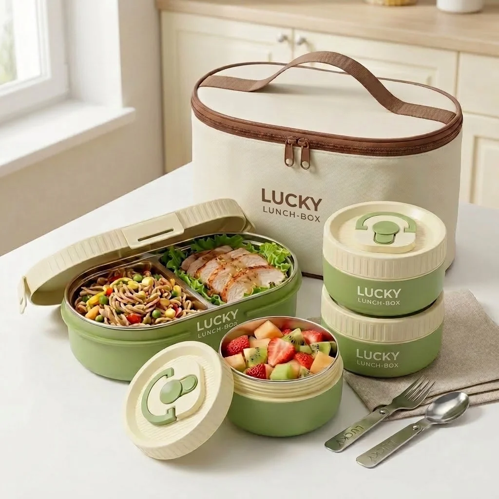 Food Storage With Dividers - 304 Paslanmaz Çelik Termal Bento Öğle
