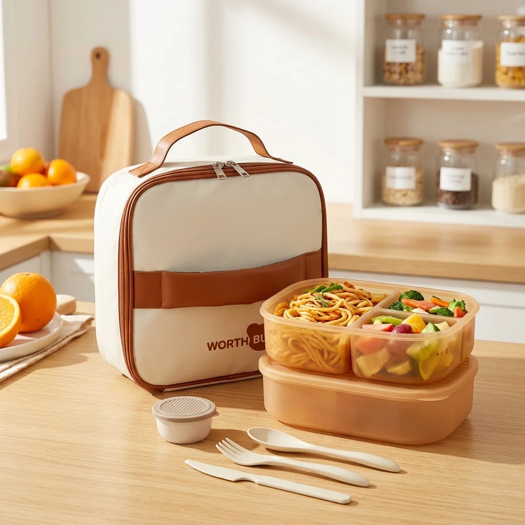 Food Storage With Dividers - Çıkarılabilir Plastik Bento Kutusu, Mikrodalgaya Uygun,