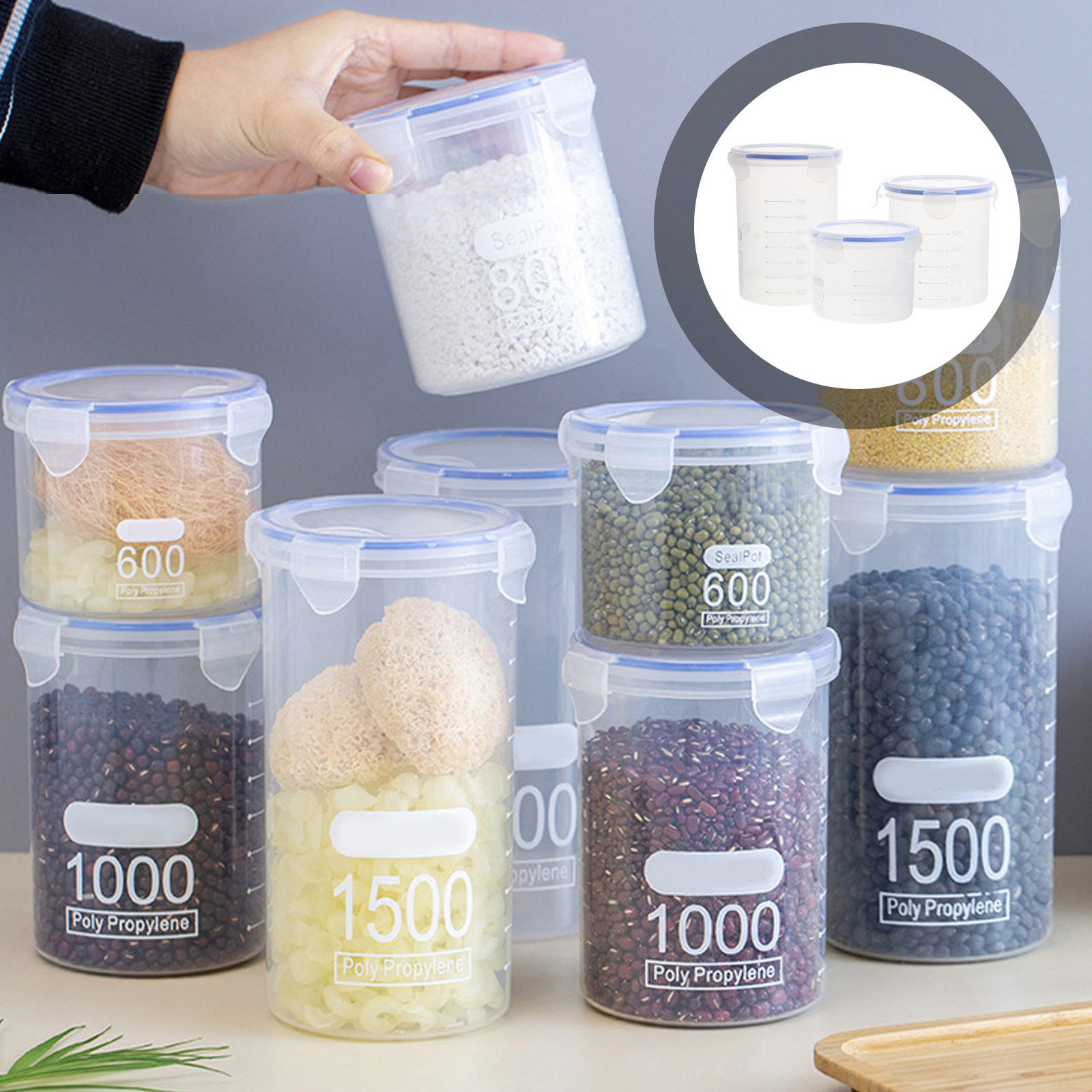 Food Storage Containers - Hava Geçirmez Gıda Saklama Kapları, 6'lı
