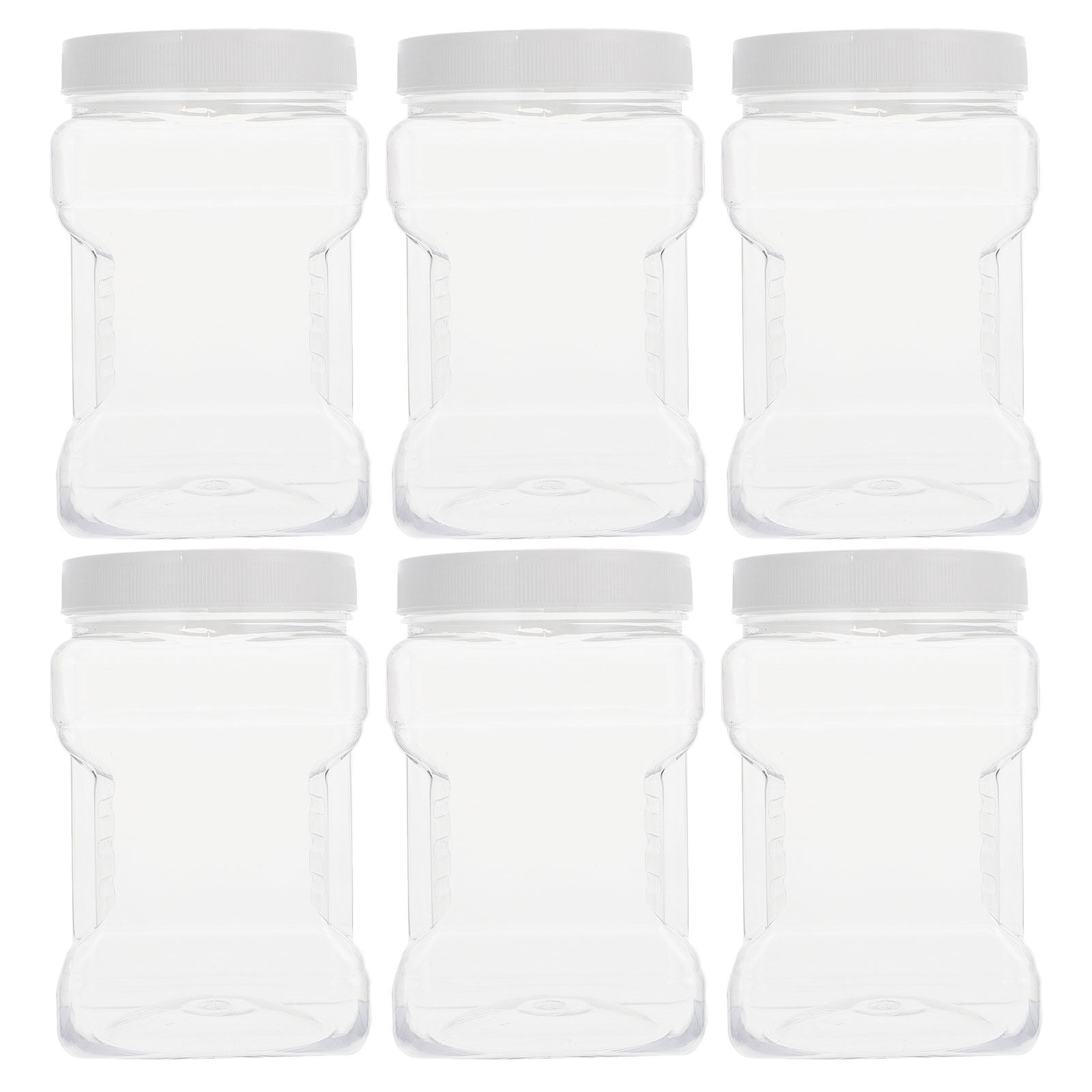 Food Storage Containers - 6 Adet Şeffaf Saklama Kavanozu, Şeffaf