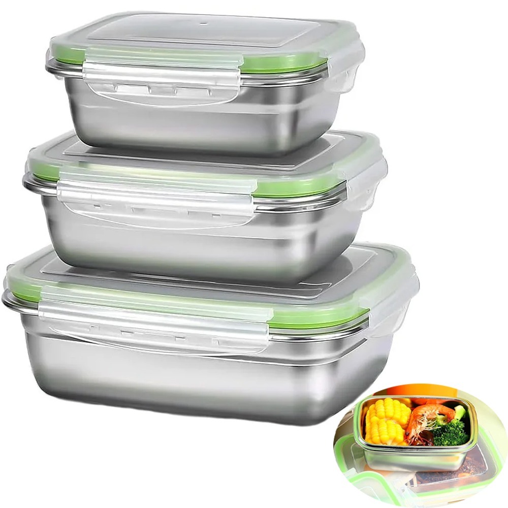 Food Storage Oven Safe - 1/3 Parça Gıda Saklama Kabı Seti