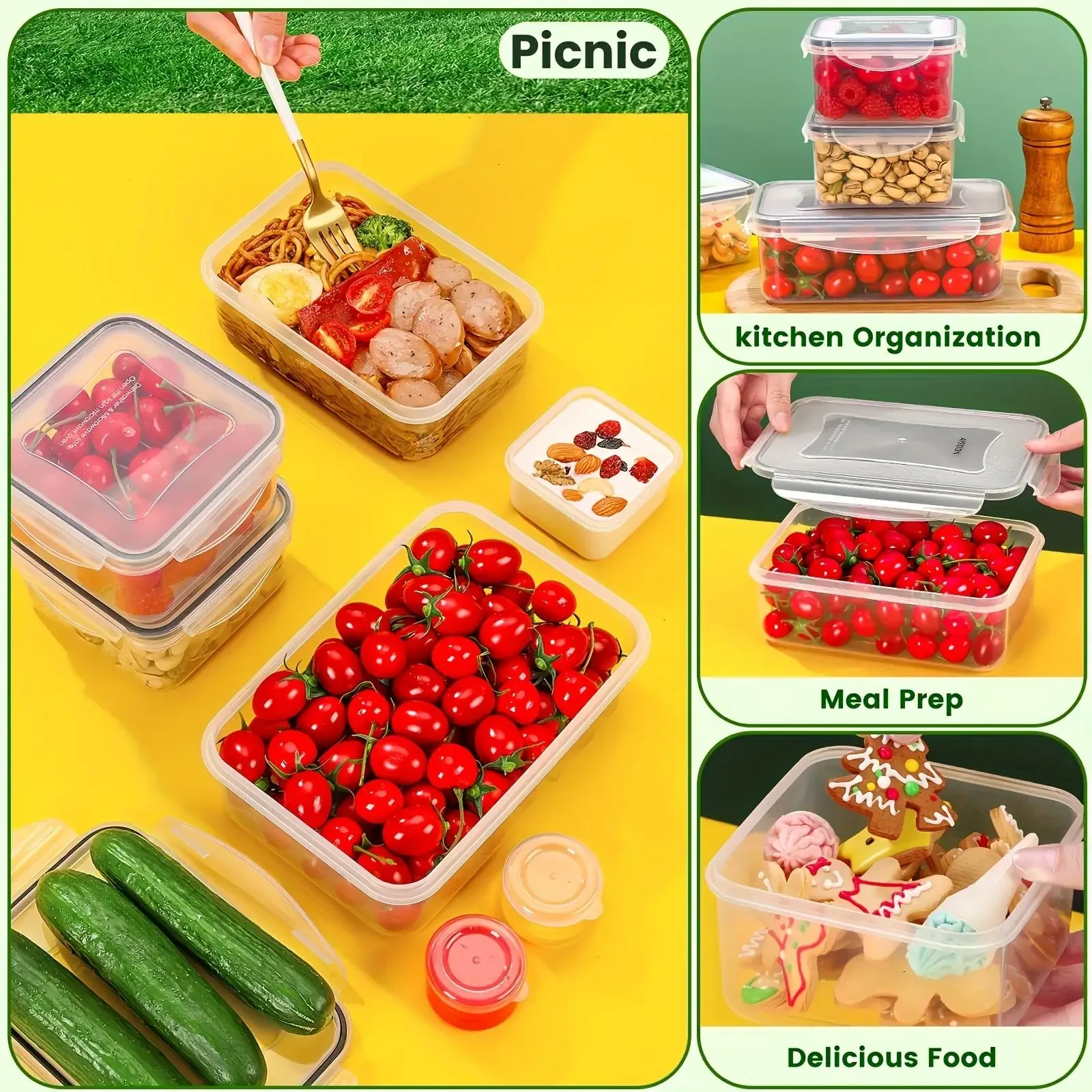 12 Adet Hava Geçirmez Kapaklı, - Food Storage Oven Safe incelemesi ve fiyatı